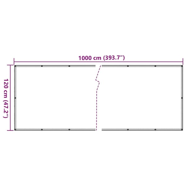 vidaXL altanafskærmning 1000x120 cm PVC hvid