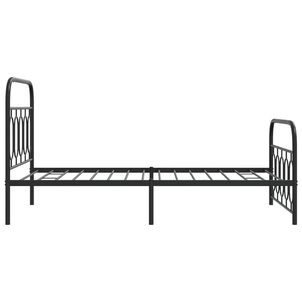 vidaXL Sengeramme i metall med hode- og fotgavl svart 100x190 cm