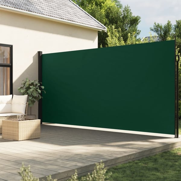vidaXL Sisäänvedettävä sivumarkiisi tummanvihreä 200x500 cm