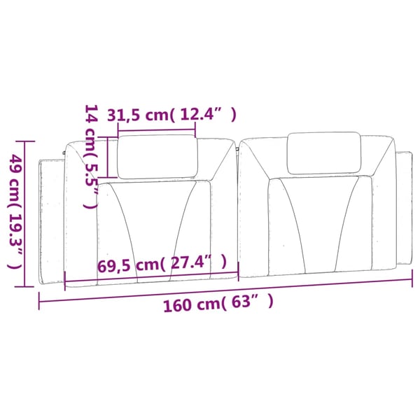 vidaXL gavlpude Viana 160 cm kunstlæder hvid