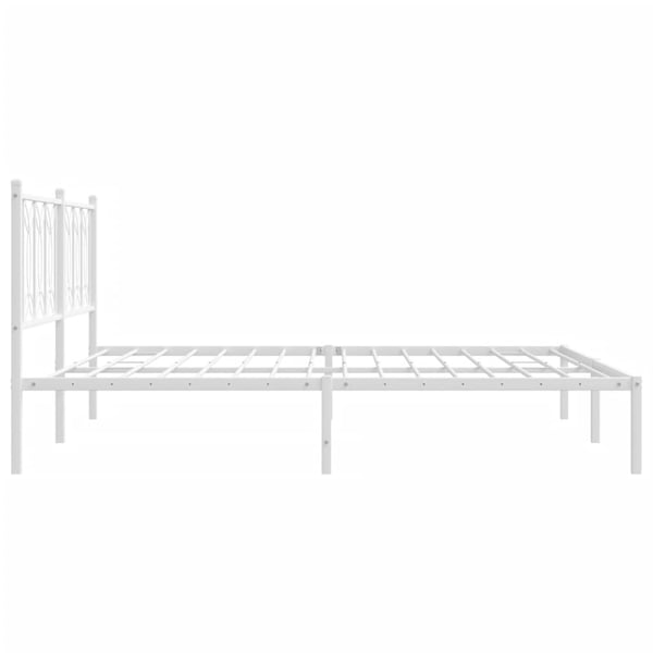 vidaXL Sengeramme i metall med sengegavl hvit 180x200 cm