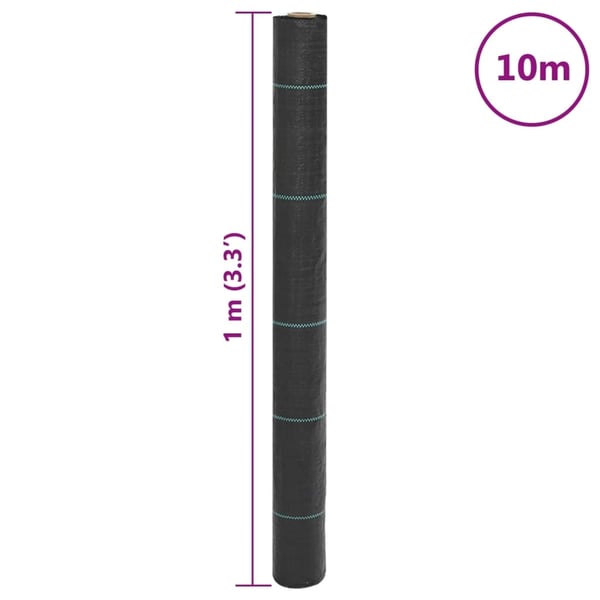 vidaXL ukrudtsdug 1x10 m PP sort