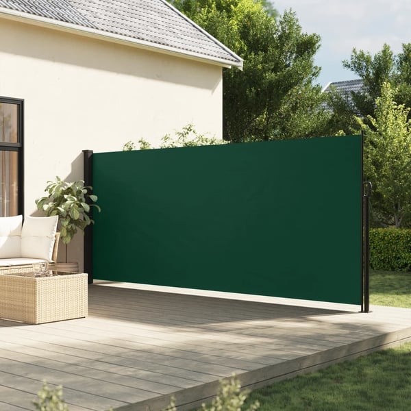 vidaXL sammenrullelig sidemarkise 180x600 cm mørkegrøn
