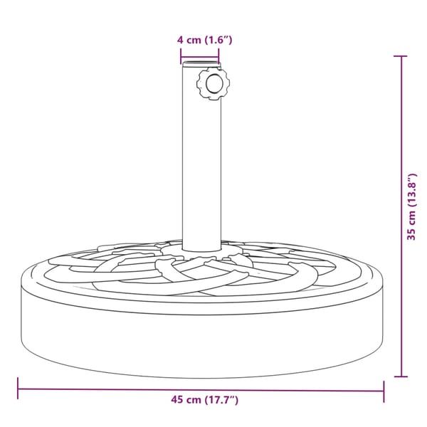 vidaXL Parasollfot for Ø38 / 48 mm stenger 25 kg rund