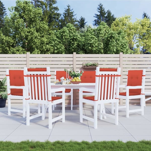 vidaXL stolehynder med lav ryg 6 stk. 100x50x4 cm stof red