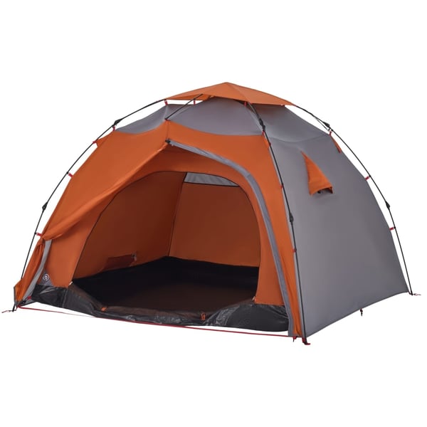 vidaXL Campingtelt 3 personer grå og oransje hurtigutløser