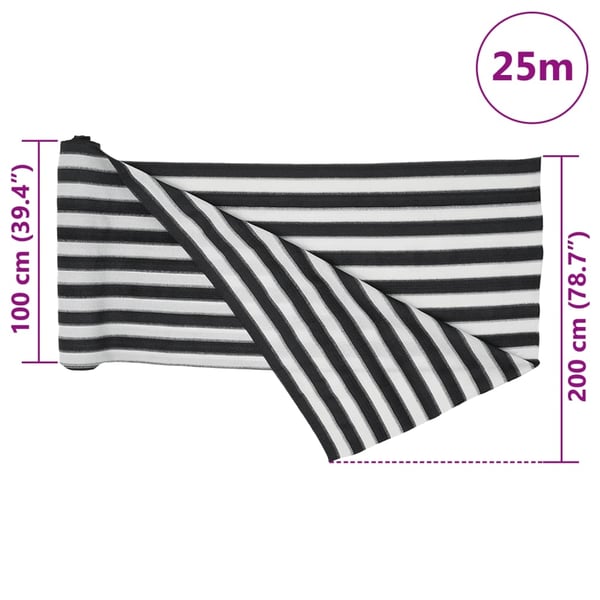 vidaXL Skjermnett antrasitt og hvit 2x25 m HDPE 75 g/m²