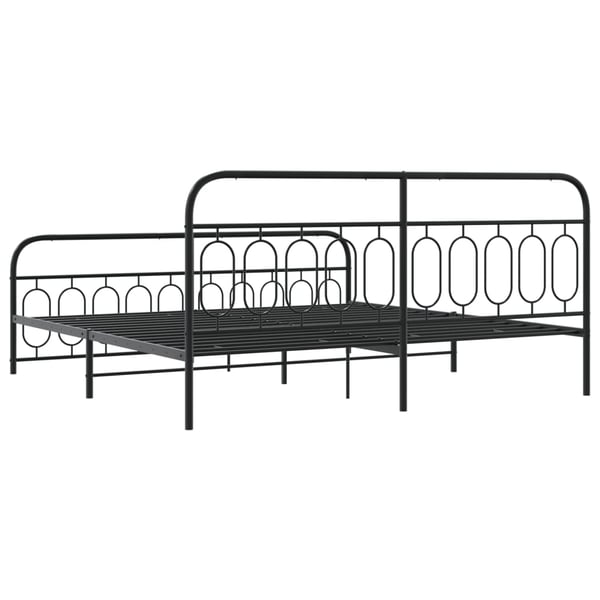 vidaXL Metallinen sängynrunko päädyillä musta 200x200 cm