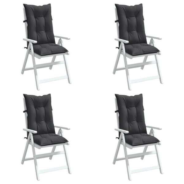 vidaXL stolehynder med høj ryg 4 stk. 120x50x7 cm stof antracitgrå