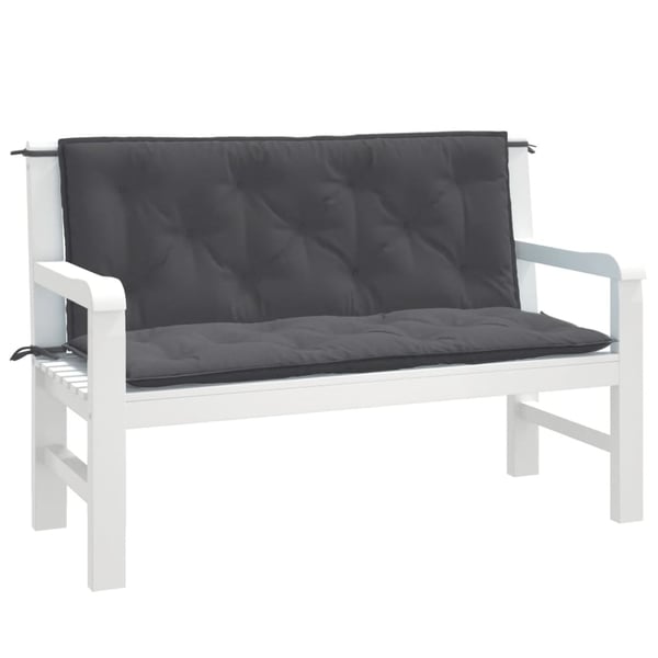 vidaXL hynder til havebænk 2 stk. 120x50x7 cm stof meleret antracitgrå