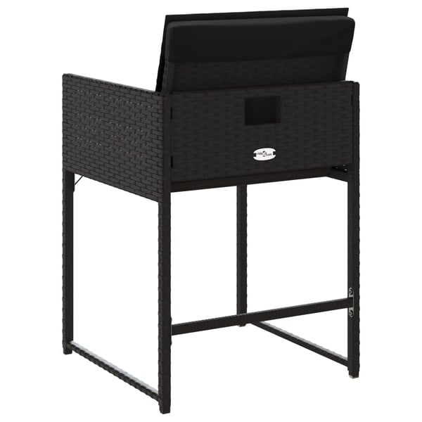 vidaXL havestole med hynder 4 stk. polyrattan sort