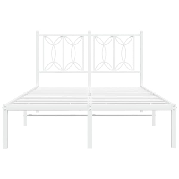 vidaXL sengeramme med sengegavl 120x200 cm metal hvid