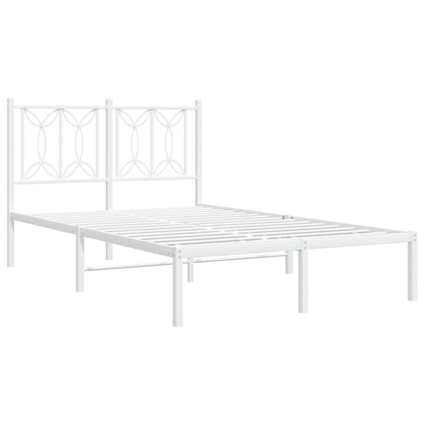 vidaXL sengeramme med sengegavl 120x200 cm metal hvid