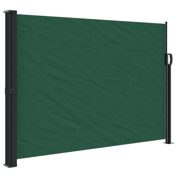 vidaXL Uttrekkbar sidemarkise mørkegrønn 140x500 cm