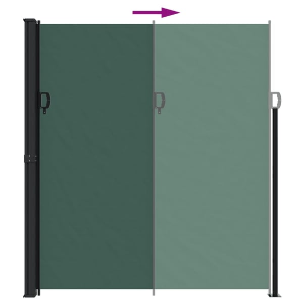vidaXL sammenrullelig sidemarkise 220x500 cm mørkegrøn