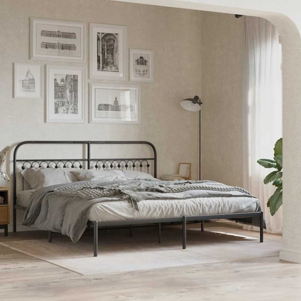 vidaXL udskiftningsgavl 180 cm metal sort