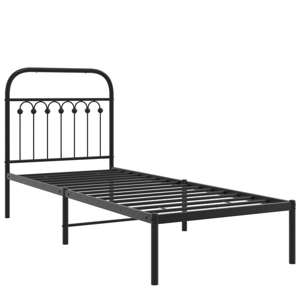 vidaXL sengeramme med sengegavl 80x200 cm metal sort