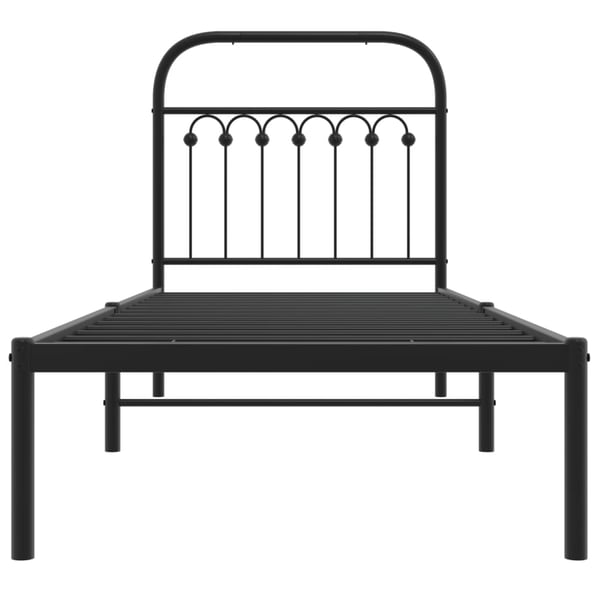 vidaXL sengeramme med sengegavl 80x200 cm metal sort