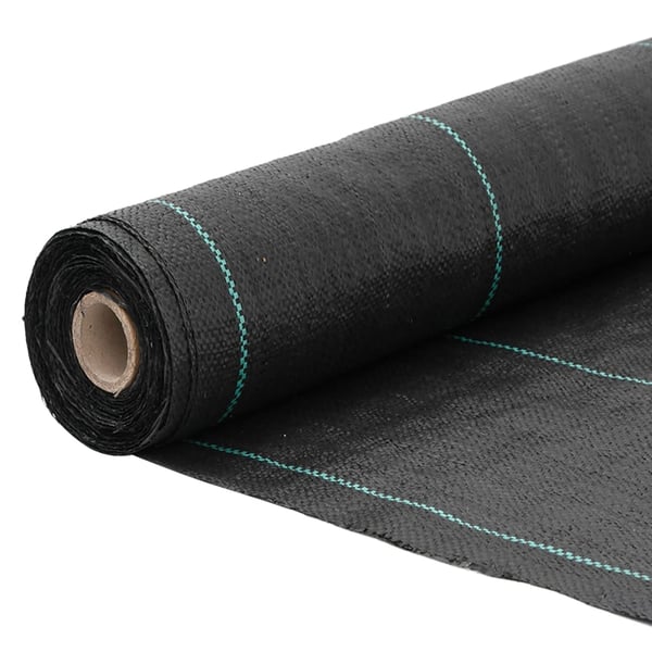 vidaXL Kontrollmatte for ugress svart 1,5x100 m PP