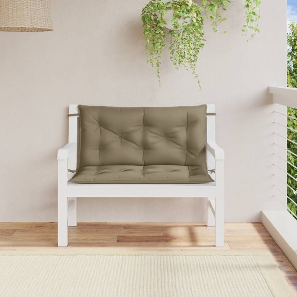 vidaXL hynder til havebænk 2 stk. 100x50x7 cm stof meleret gråbrun
