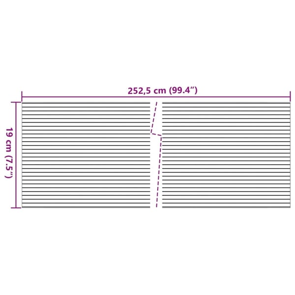 vidaXL Hageskjermer 10 stk grå 252,5x19 cm PVC