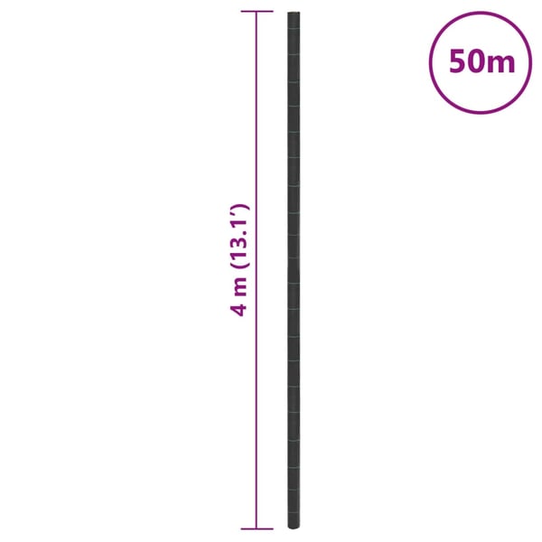 vidaXL ukrudtsdug 4x50 m PP sort