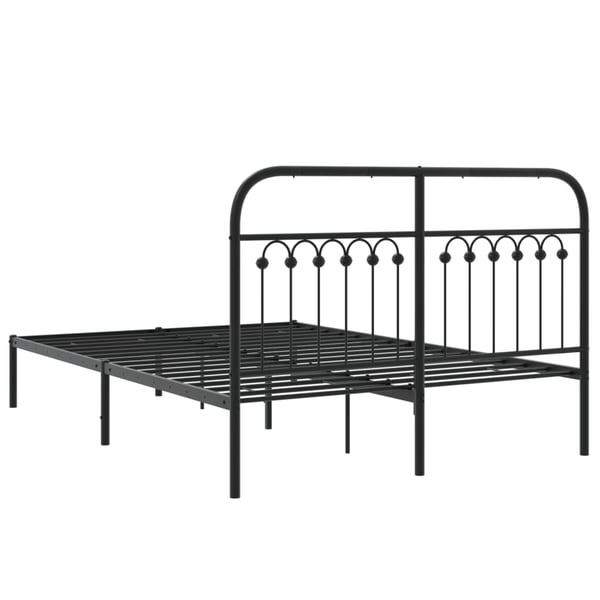 vidaXL Sengeramme i metall med sengegavl svart 140x200 cm
