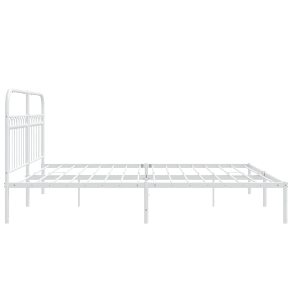 vidaXL Sengeramme i metall med hodegavl hvit 183x213 cm