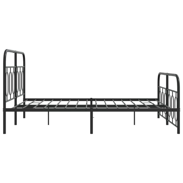 vidaXL Sengeramme i metall med hode- og fotgavl svart 150x200 cm