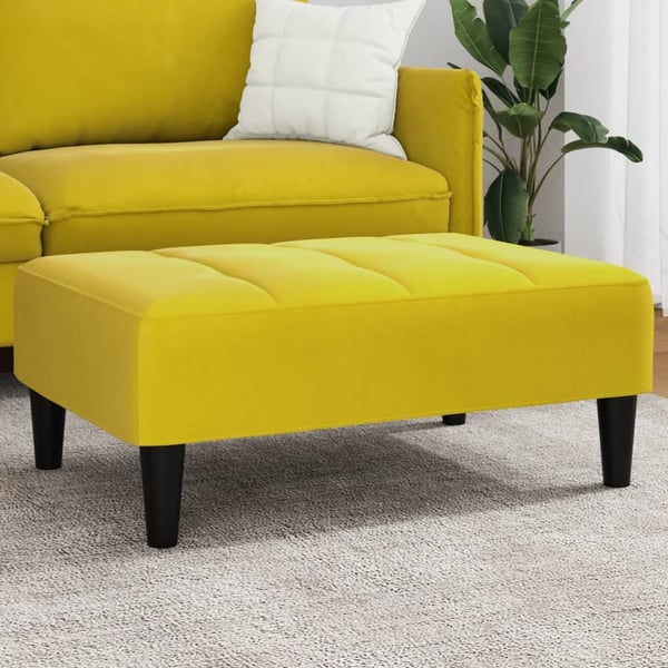 vidaXL fodskammel 77x55x31 cm velour gul