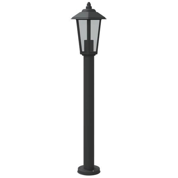 vidaXL Utendørs gulvlamper 3 stk svart 80 cm rustfritt stål