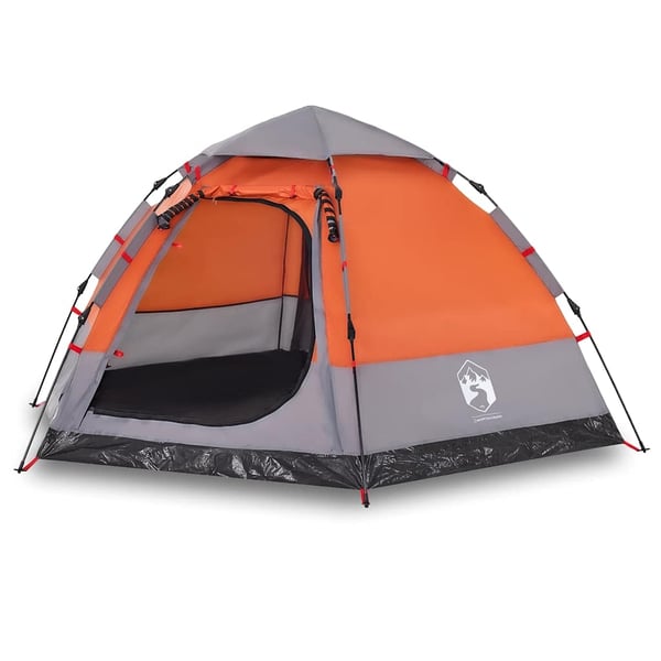 vidaXL 4-personers campingtelt quick-release grå og orange