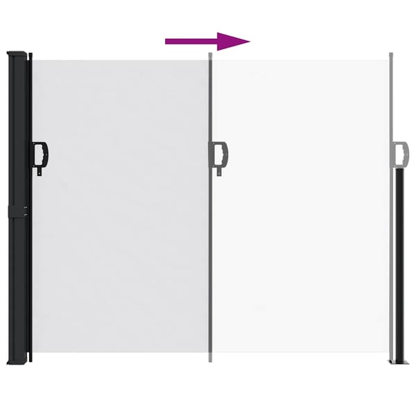 vidaXL Uttrekkbar sidemarkise hvit 160x500 cm