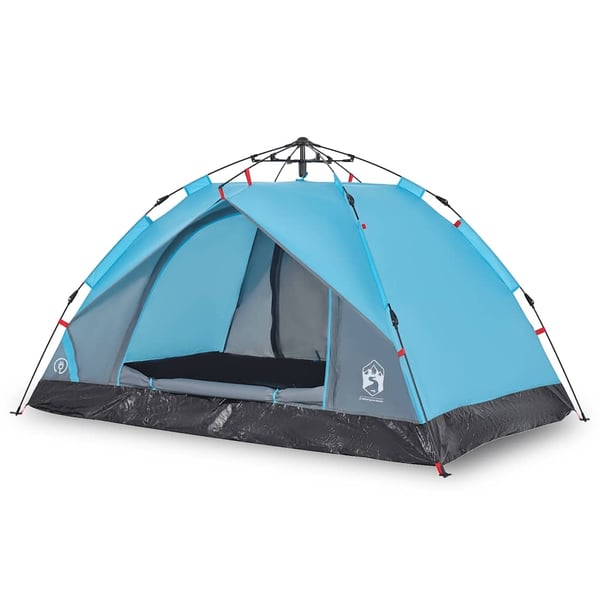 vidaXL Campingtelt 3 personer blå hurtigutløser
