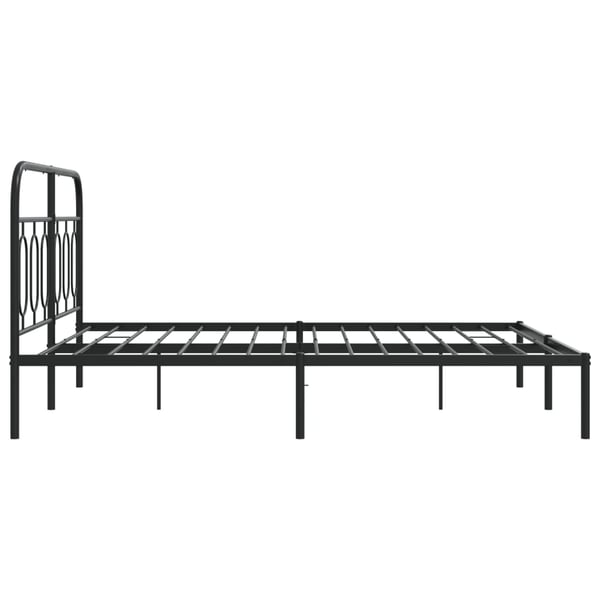 vidaXL Sengeramme i metall med hodegavl svart 140x190 cm