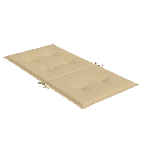 vidaXL stolehynder med lav ryg 2 stk. 100x50x4 cm stof beige