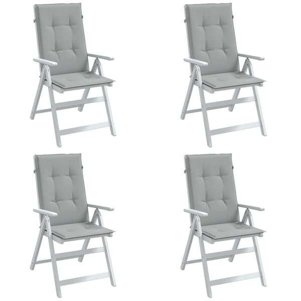 vidaXL stolehynder med høj ryg 4 stk. 120x50x4 cm stof lysegrå