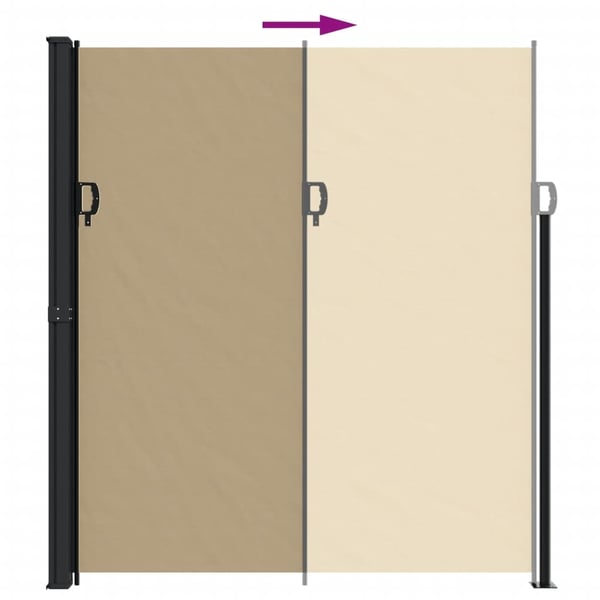 vidaXL Uttrekkbar sidemarkise beige 220x600 cm