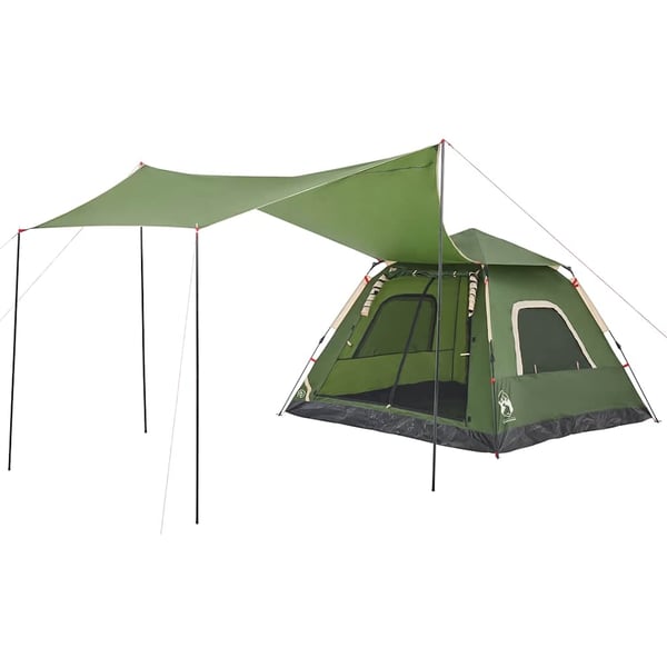 vidaXL 5-personers campingtelt kuppel quick-release grøn