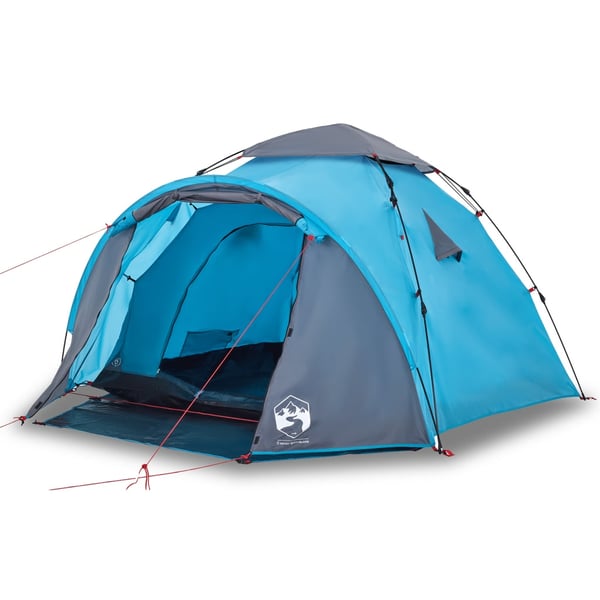 vidaXL 3-personers campingtelt kuppel quick-release blå