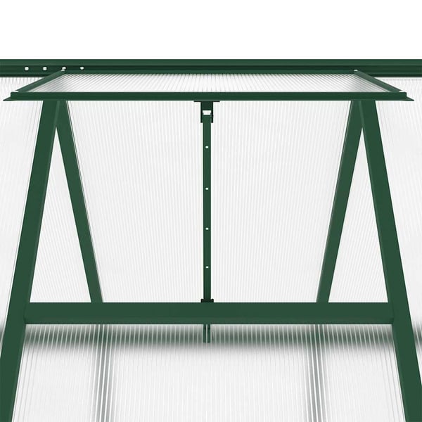 vidaXL drivhus med fundamentramme 224x169x195 cm aluminium grøn