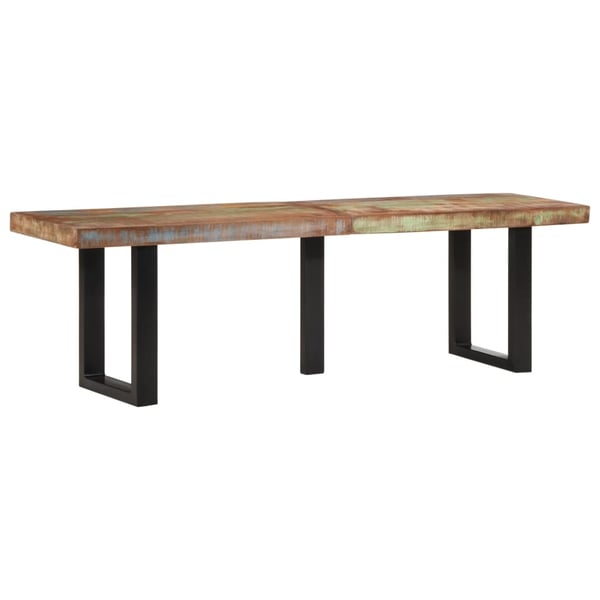 vidaXL Benk 160 cm gjenvunnet heltre og stål