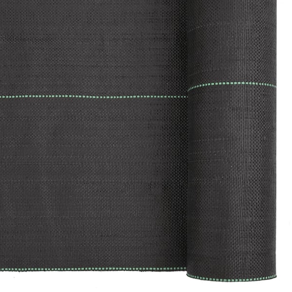 vidaXL Kontrollmatte for ugress svart 1x25 m PP