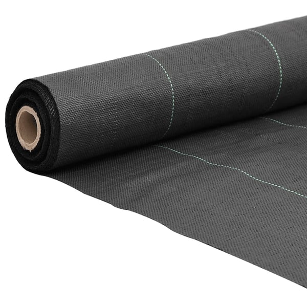 vidaXL Kontrollmatte for ugress svart 1x25 m PP