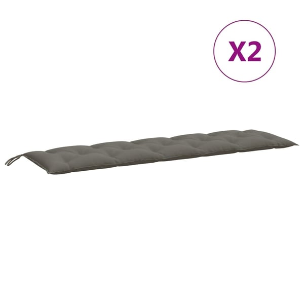 vidaXL hynder til havebænk 2 stk. 180x50x7 cm stof meleret mørkegrå