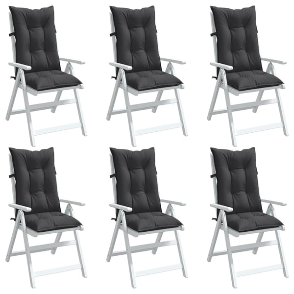 vidaXL stolehynder med høj ryg 6 stk. 120x50x7 cm stof antracitgrå