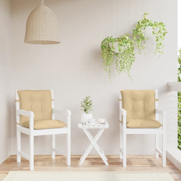 vidaXL stolehynder med lav ryg 4 stk. 100x50x7 cm stof beige