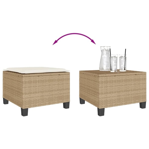 vidaXL bistrosæt til haven 3 dele med hynder polyrattan beige