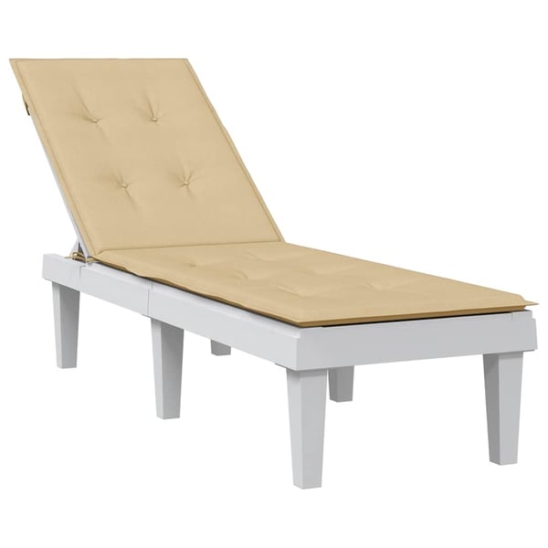 vidaXL hynde til dækstol (75+105) x 50 x 4 cm stof meleret beige