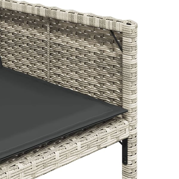 vidaXL havestole 4 stk. med hynder polyrattan lysegrå